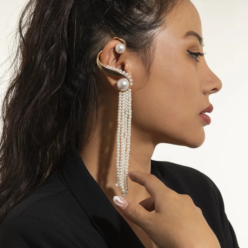 DIEZI One Piece Korean Long Tassel Earrings - Image 2