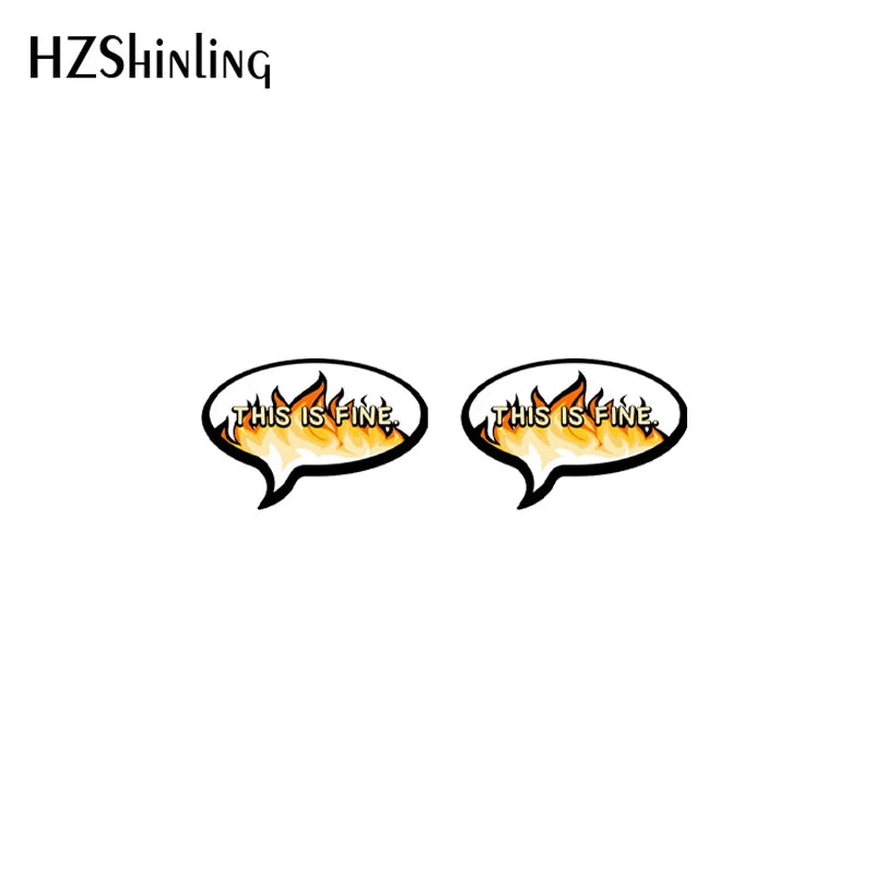 2021 New “This Is Fine” Stud Earrings - Image 8