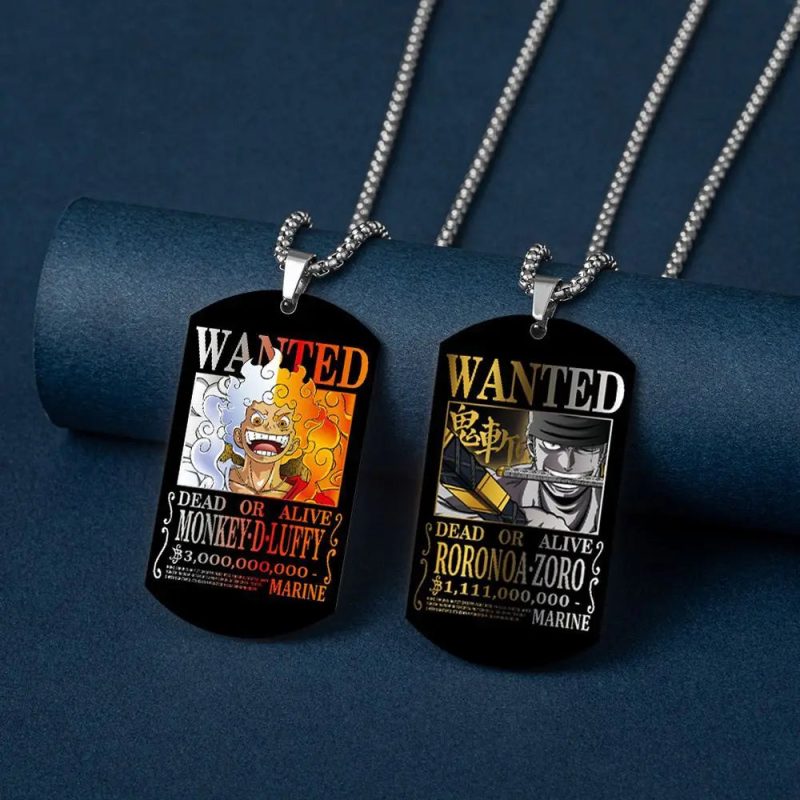 Creative One Piece Anime Luffy & Zoro Stainless Steel Necklace - Image 2