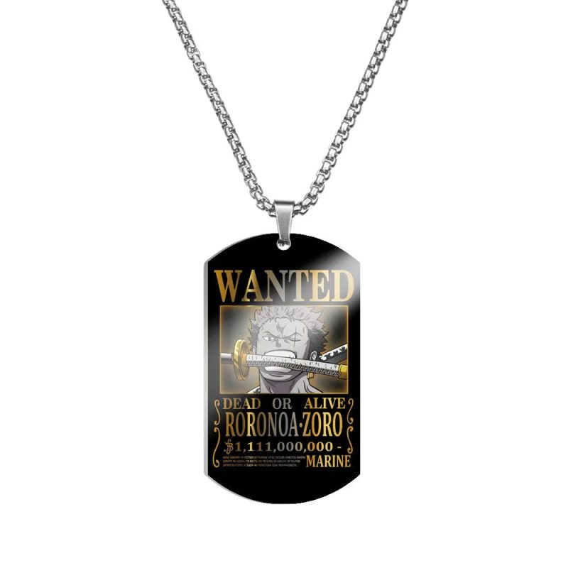 Creative One Piece Anime Luffy & Zoro Stainless Steel Necklace - Image 3