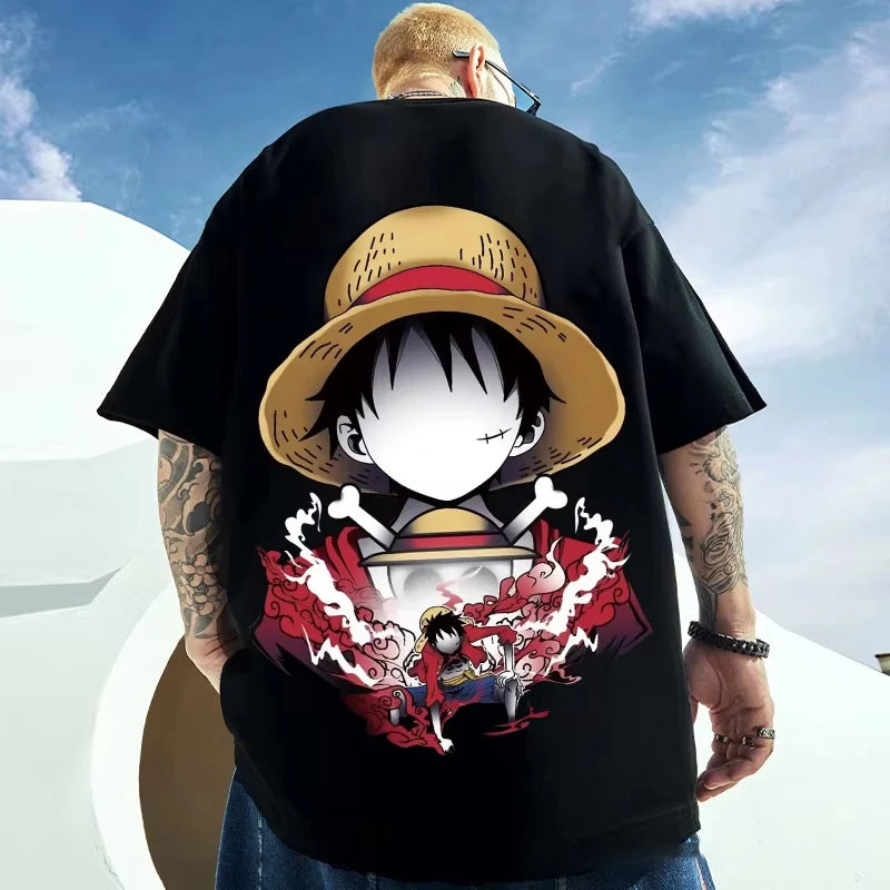 (Uniqlo) Anime ONE PIECE Monkey D. Luffy Printed Cotton T-Shirt - Image 3