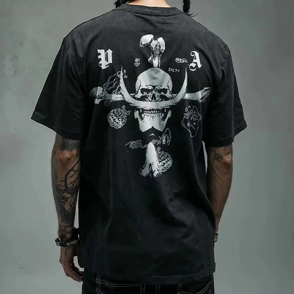 (DOMIO) Anime One Piece Luffy Men & Women Cotton Oversized T