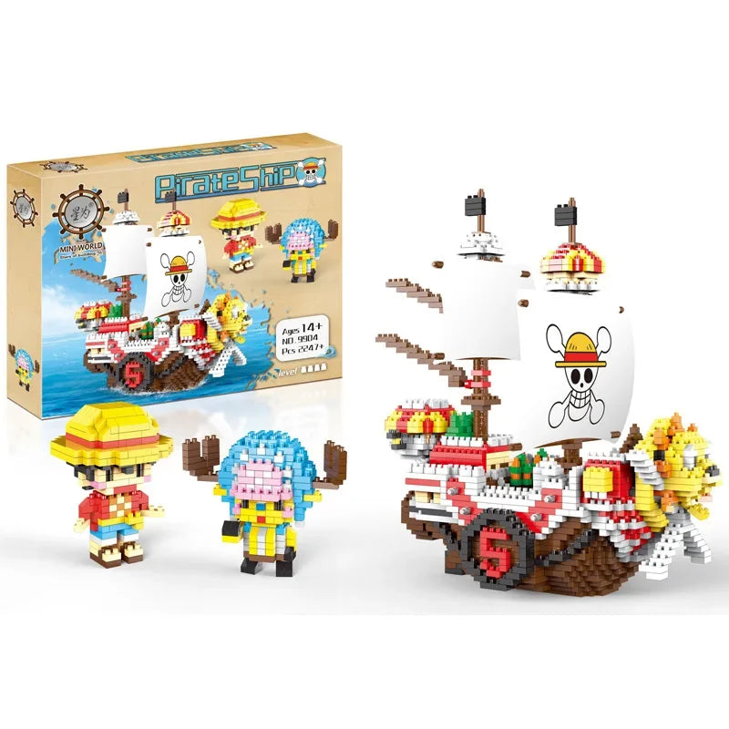 2247pcs+ Anime One Piece Building Blocks – Thousand Sunny Pirate Ship with Luffy & Tony Chopper Micro Figures