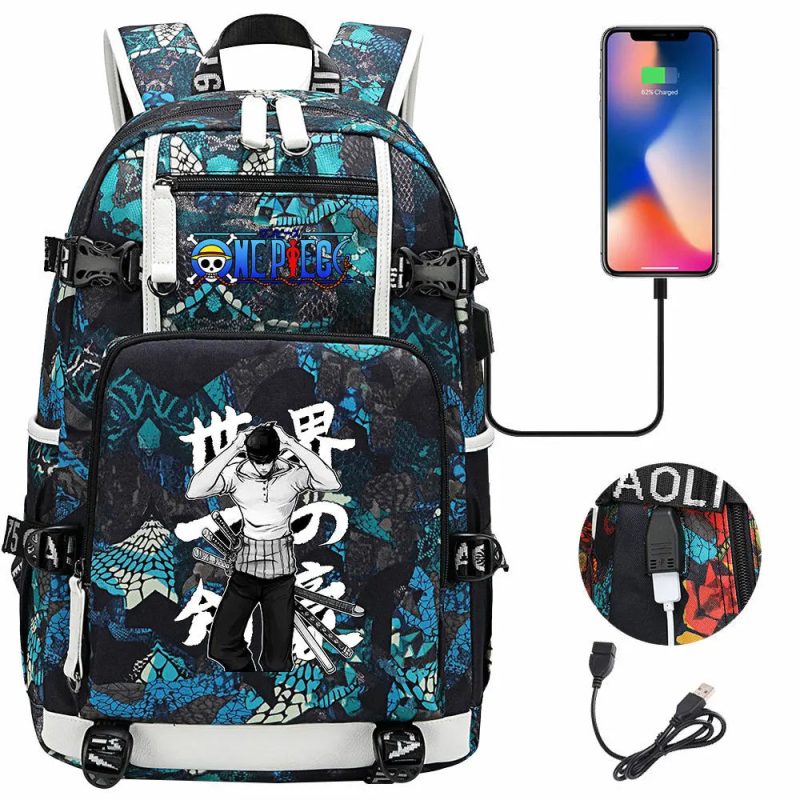 One Piece Anime Backpack with USB Port - Image 27