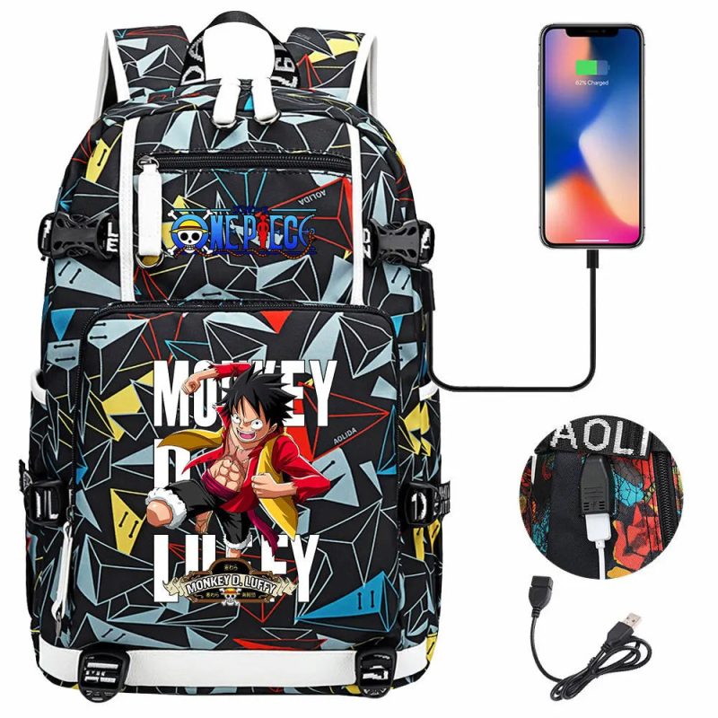 One Piece Anime Backpack with USB Port - Image 16
